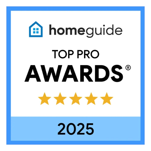HomeGuide Top Pro 2025 five-star award badge