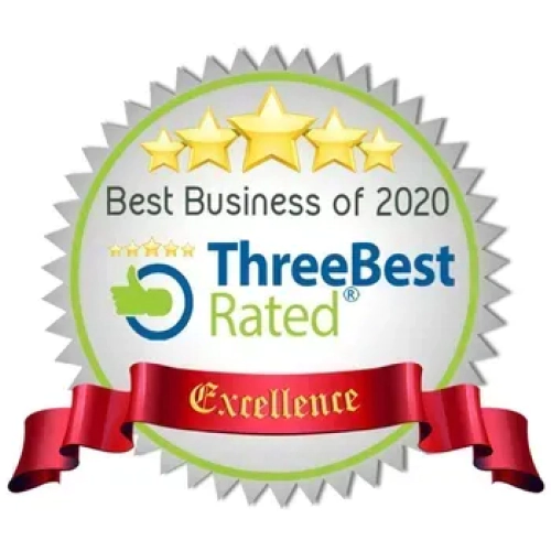 ThreeBest Rated Best Business of 2020 Excellence award badge