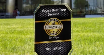 Vegas Best Tree Service 'Best of Las Vegas' BusinessRate 2024 award plaque